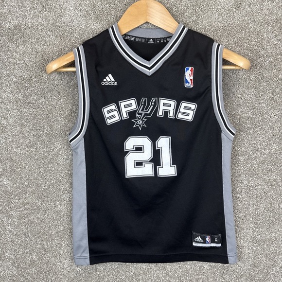 Adidas Tim Duncan #21 San Antonio Spurs NBA Black Jersey Youth Medium - Picture 1 of 5